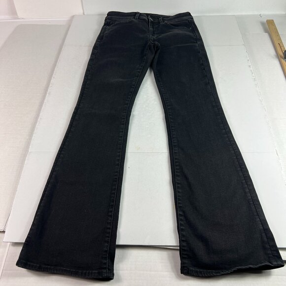 American Eagle Jeans Womens 29x32* Low Rise Skinny Kick Boot Black Denim Tag 4 L - Picture 1 of 16